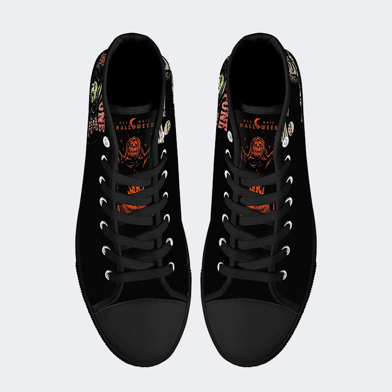 Unisex Halloween Totenkopf Druck - High Top Canvas