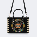 Death Moth Vintage Print - Leather Handbag