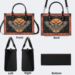 Old School Death Moth Vintage Print - Leather Handbag
