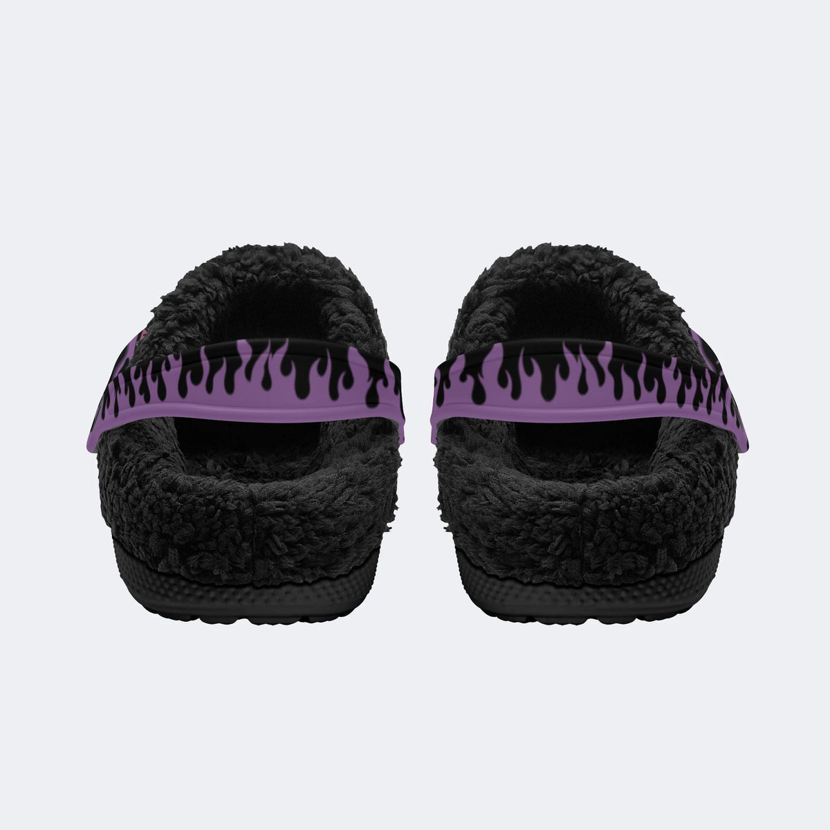 Rose Flame Panther Print - Removable Fur Lined Slippers/Sandals