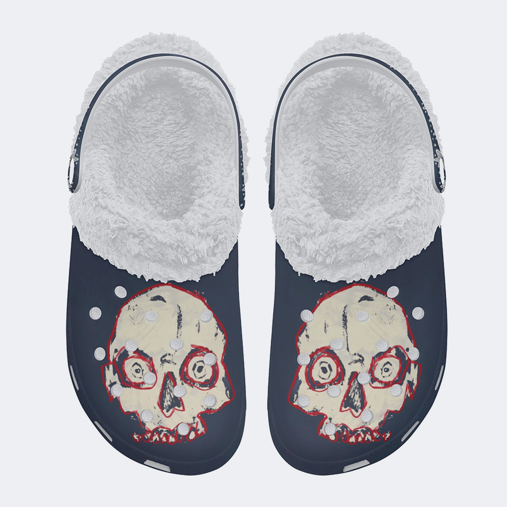 Pop Skull Art Classic - Fur Lined Slippers/Sandals