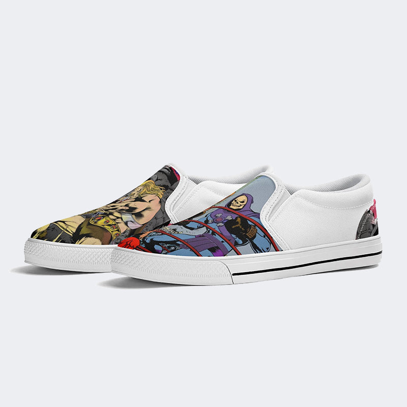 Unisex Wrestling Art Illustration Printed - Slip On Shoes