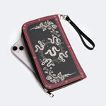 Inscribed Viper Print - Leather Wallet