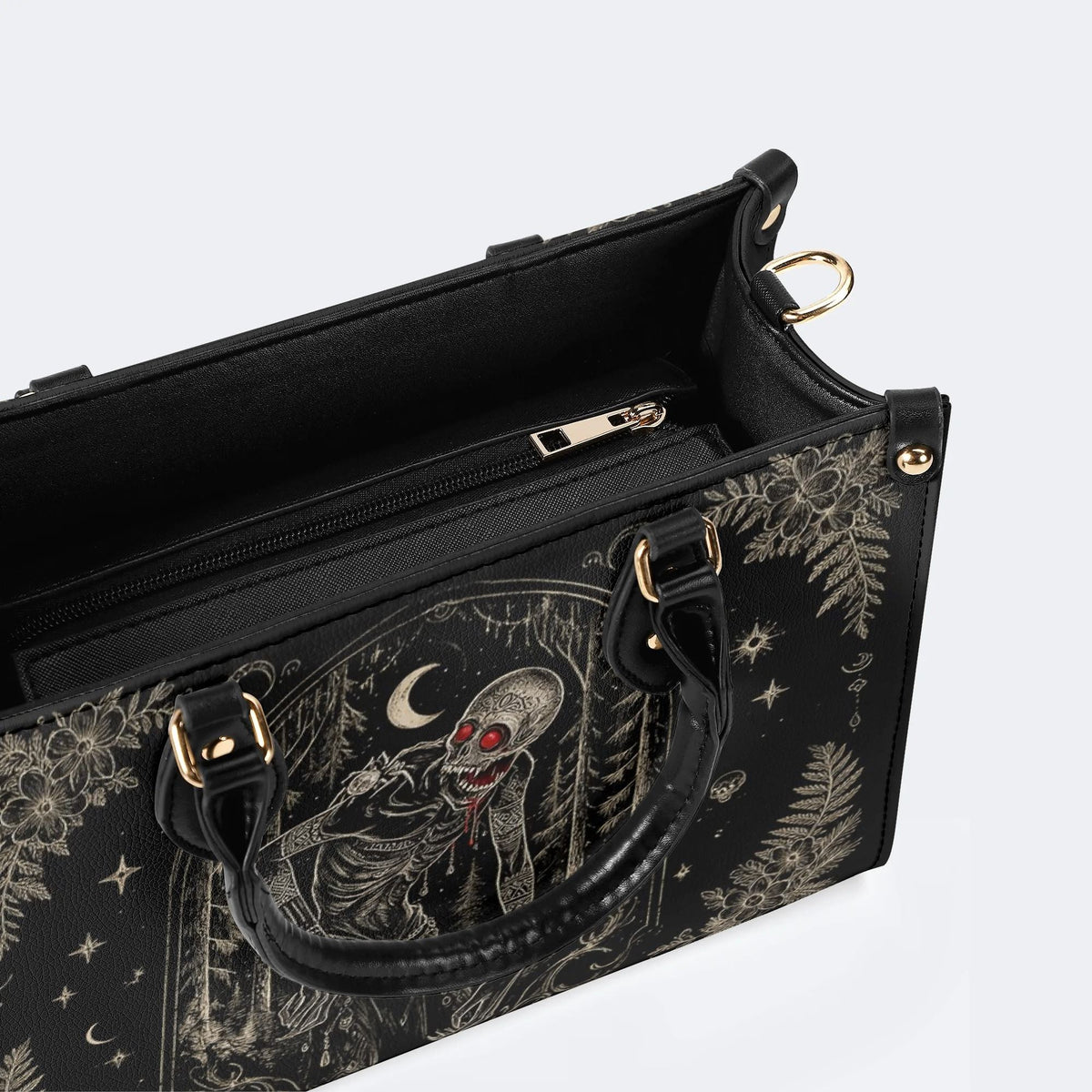 Undead Skeleton Moon Forest Print Handbag Factory Direct Sales