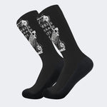 Surreal Death Moth Print - Crew Socks