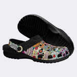 Unisex Skull Graffiti Art Print - Fur Lined Slippers/Sandals