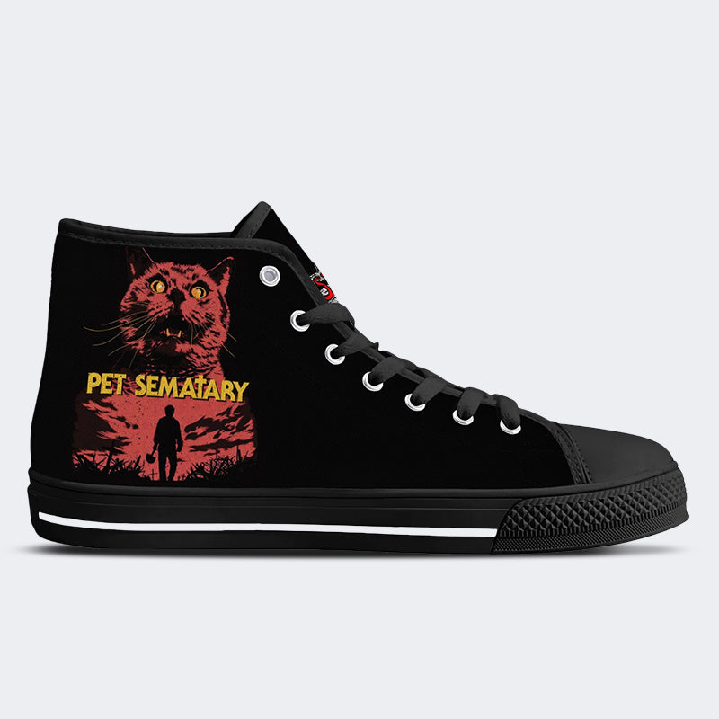 Unisex Vintage 80s Pet Sematary- High Top Canvas