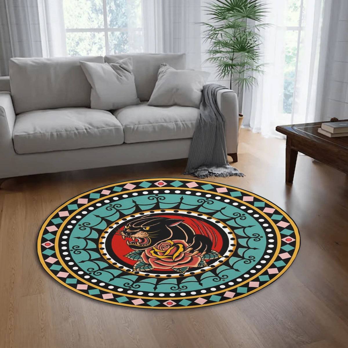 Retro Black Panther Print - Floor Mat
