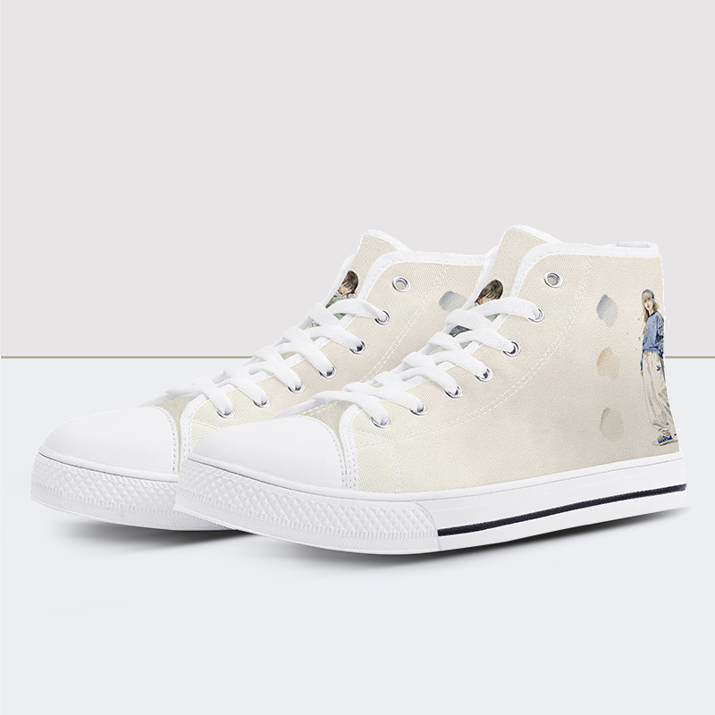 Blaue, modische High-Top-Canvas-Schuhe