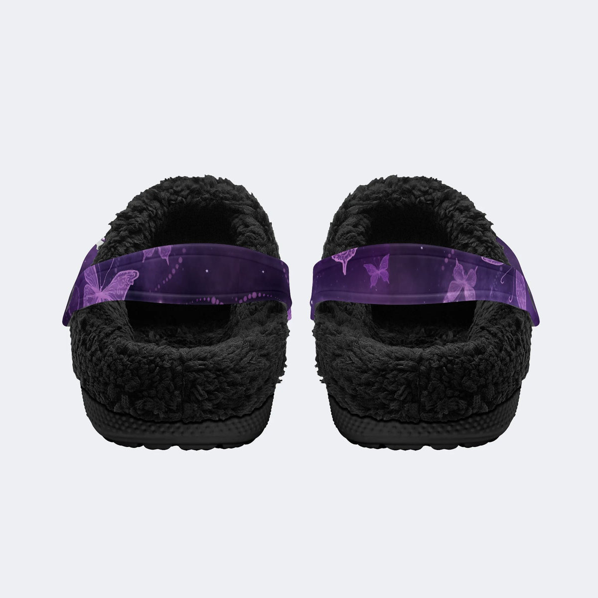 Butterfly And Toe Bone Print - Fur Lined Slippers/Sandals