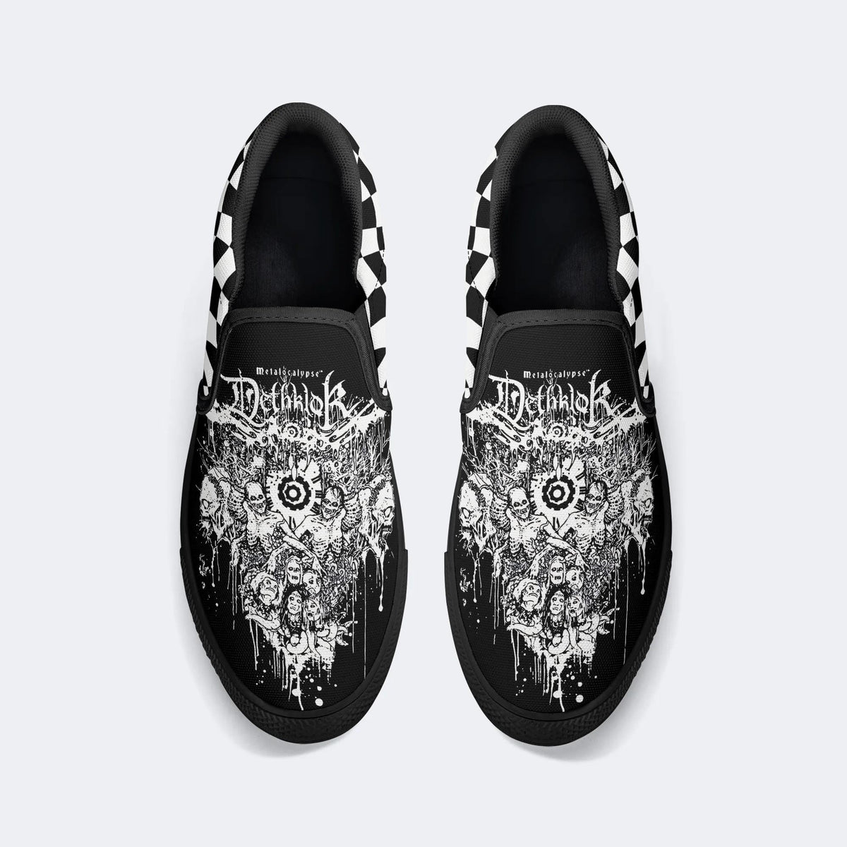 Horror Skull Print - Slip On Shoes