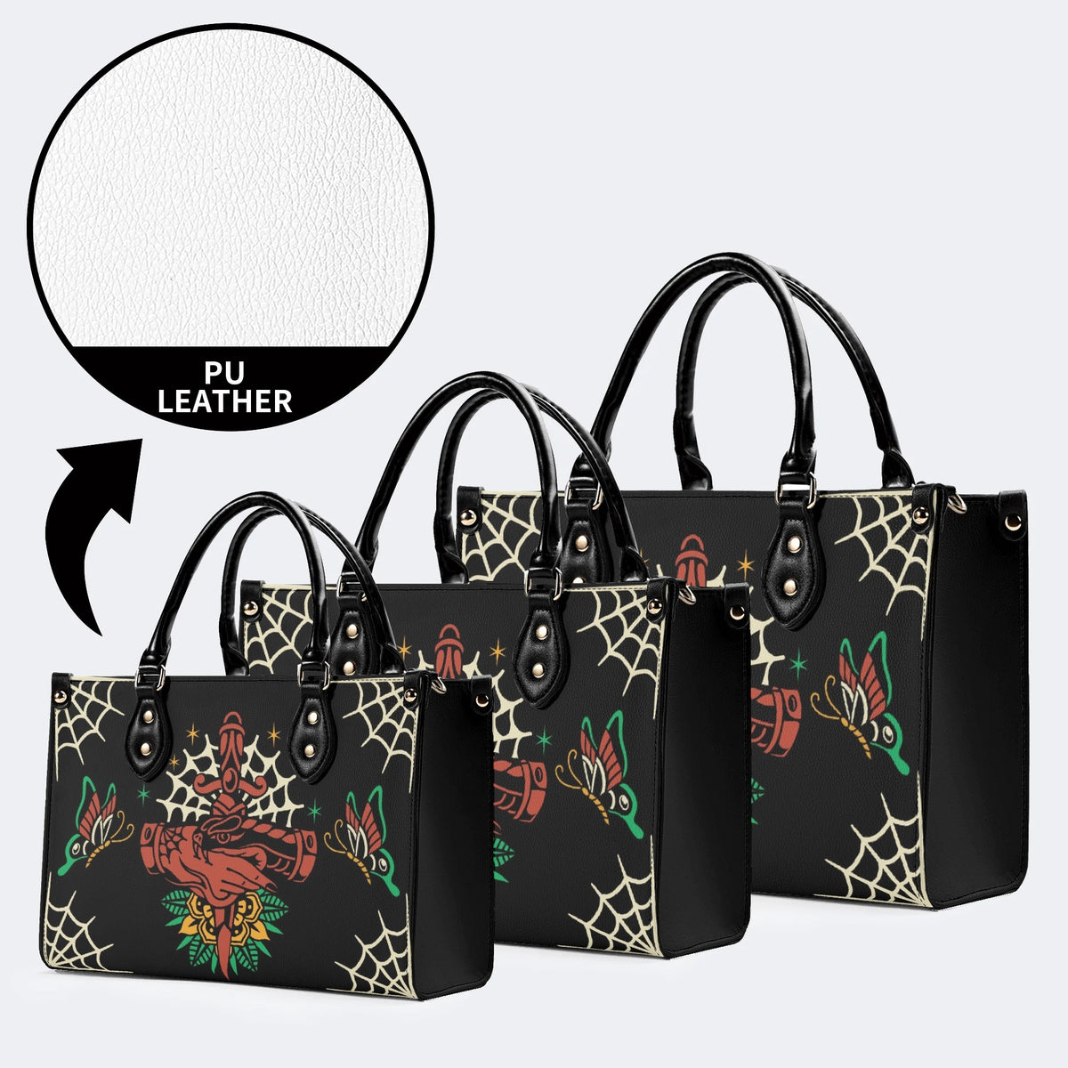 Trust No One Snake Print - Leather Handbag