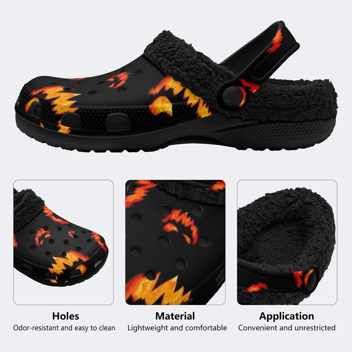 Fiery Jack Lantern - Fur Lined Slippers/Sandals