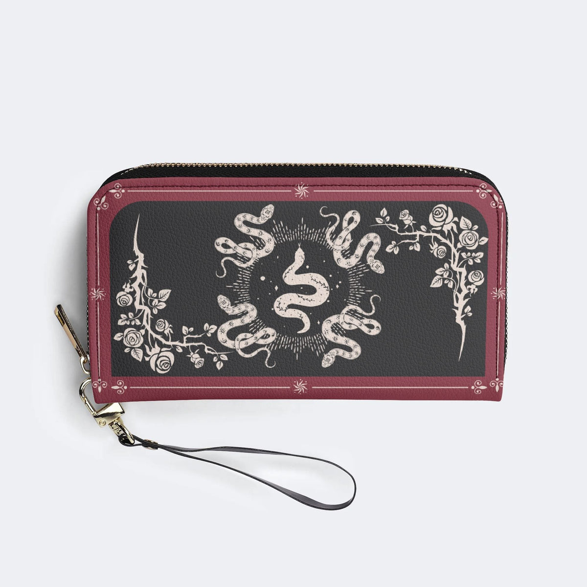 Inscribed Viper Print - Leather Wallet