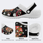 Be The Flame Death Moth Print - Fur Lined Slippers/Sandals