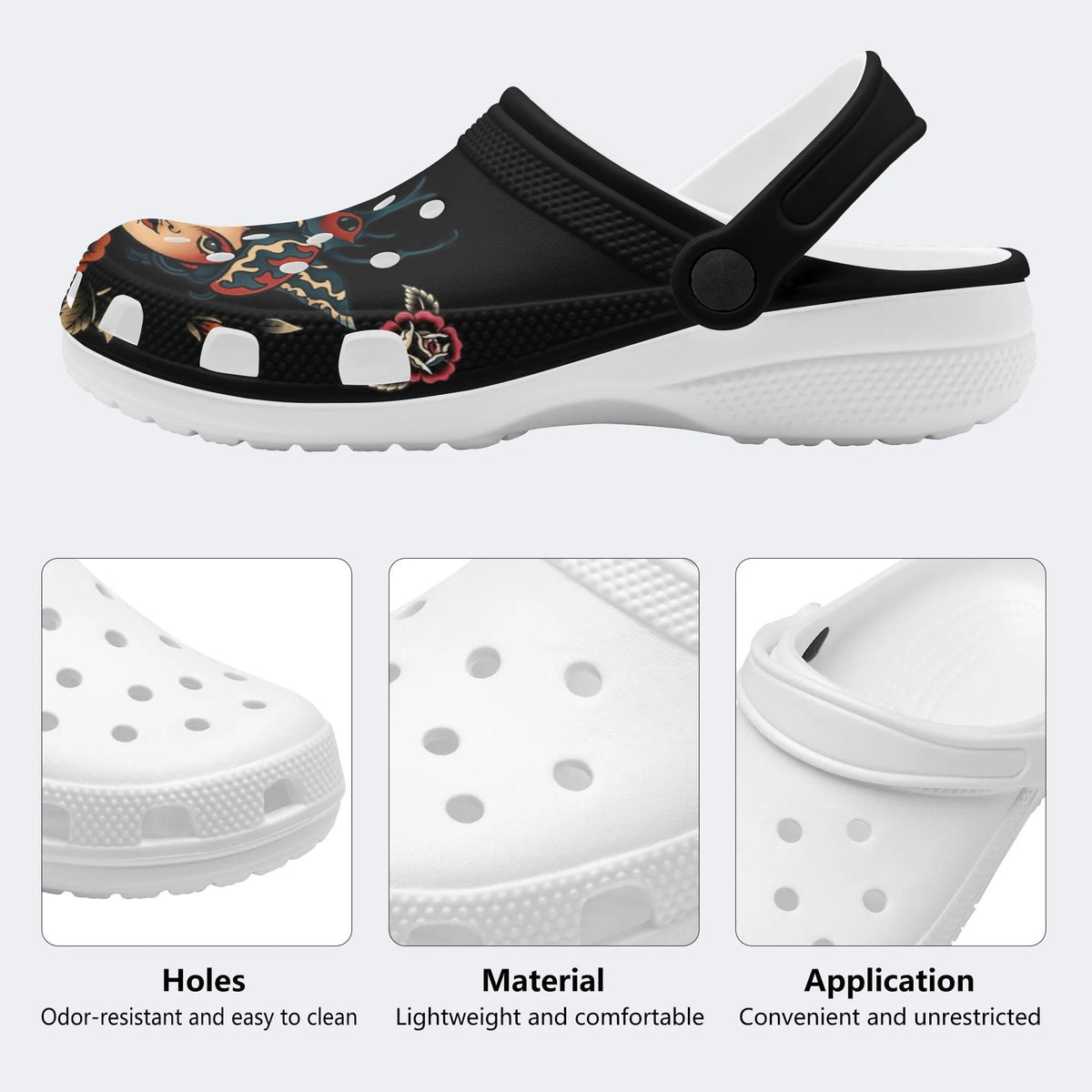 Human Face Rhinoceros Beetle Print - Slippers/Sandals