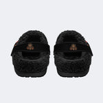 Old School Death Moth Vintage Print - Fur Lined Slippers/Sandals