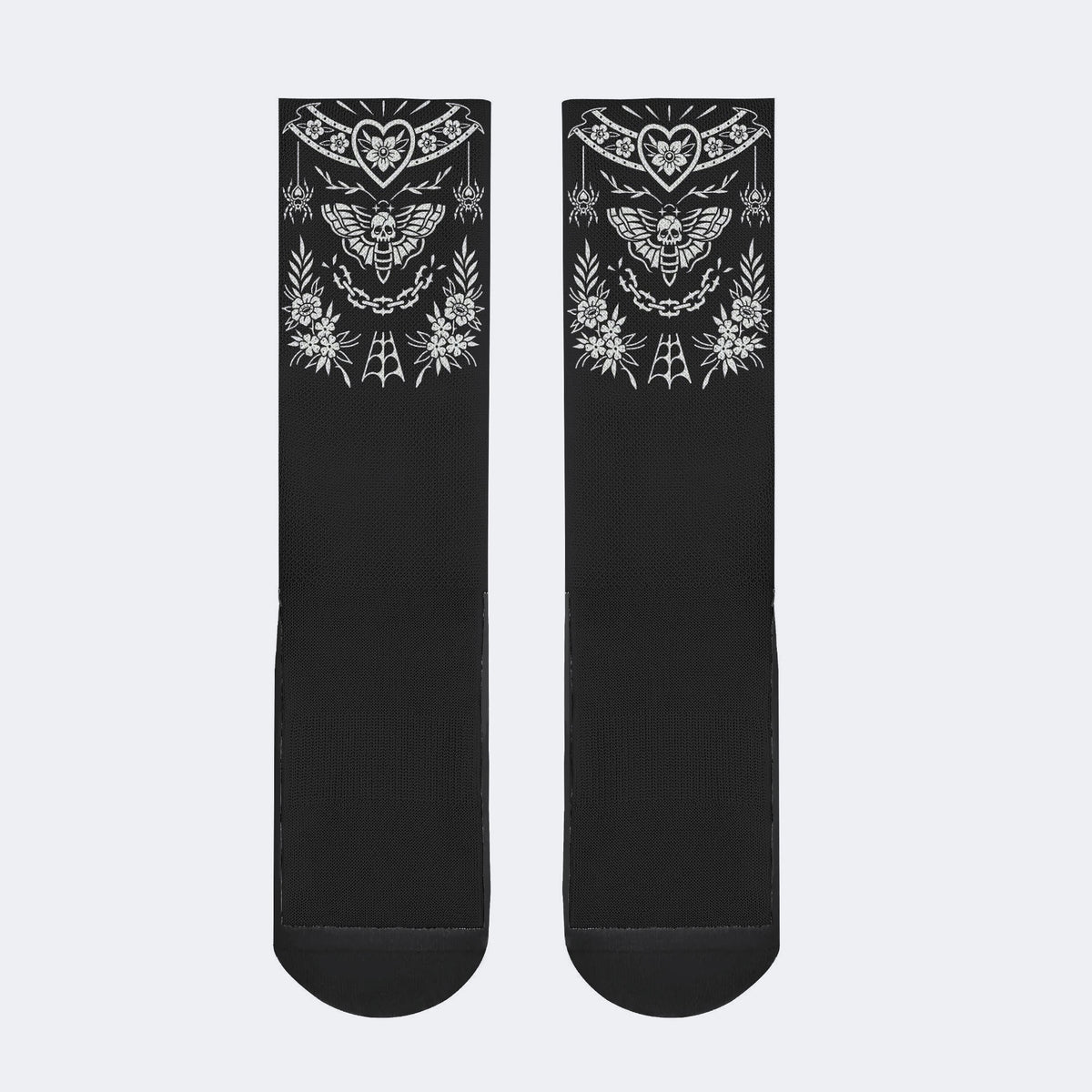 Death Moth Vintage Print - Crew Socks