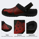 Crimson Bloom - Fur Lined Slippers/Sandals