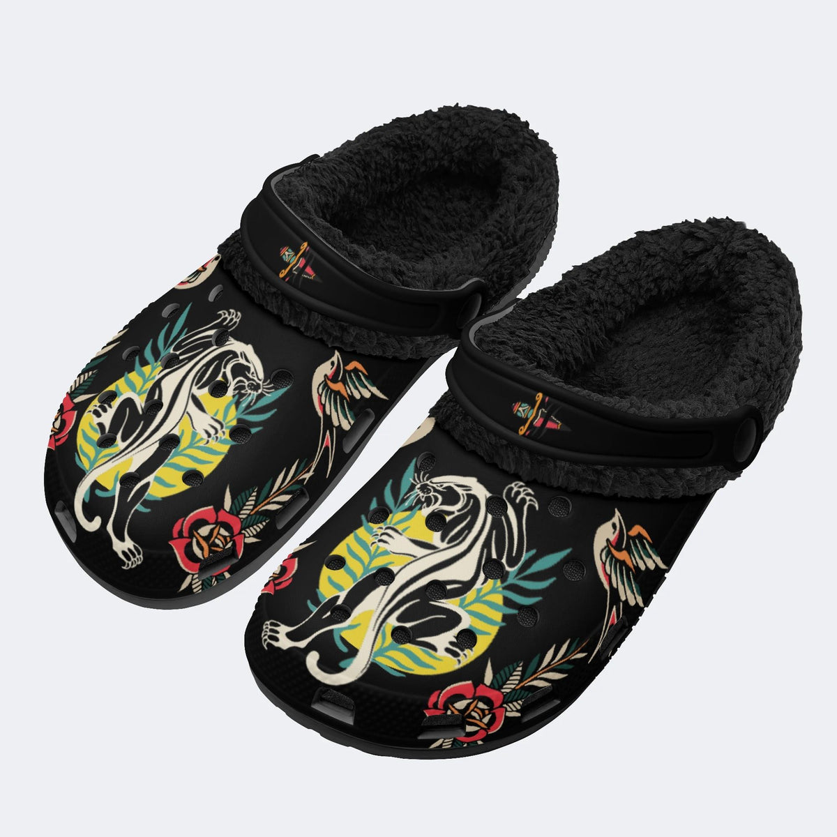 Unisex Leopard Art Print - Fur Lined Slippers/Sandals