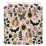 Folk Pumpkin Floral Art - Three Piece Bedding Set