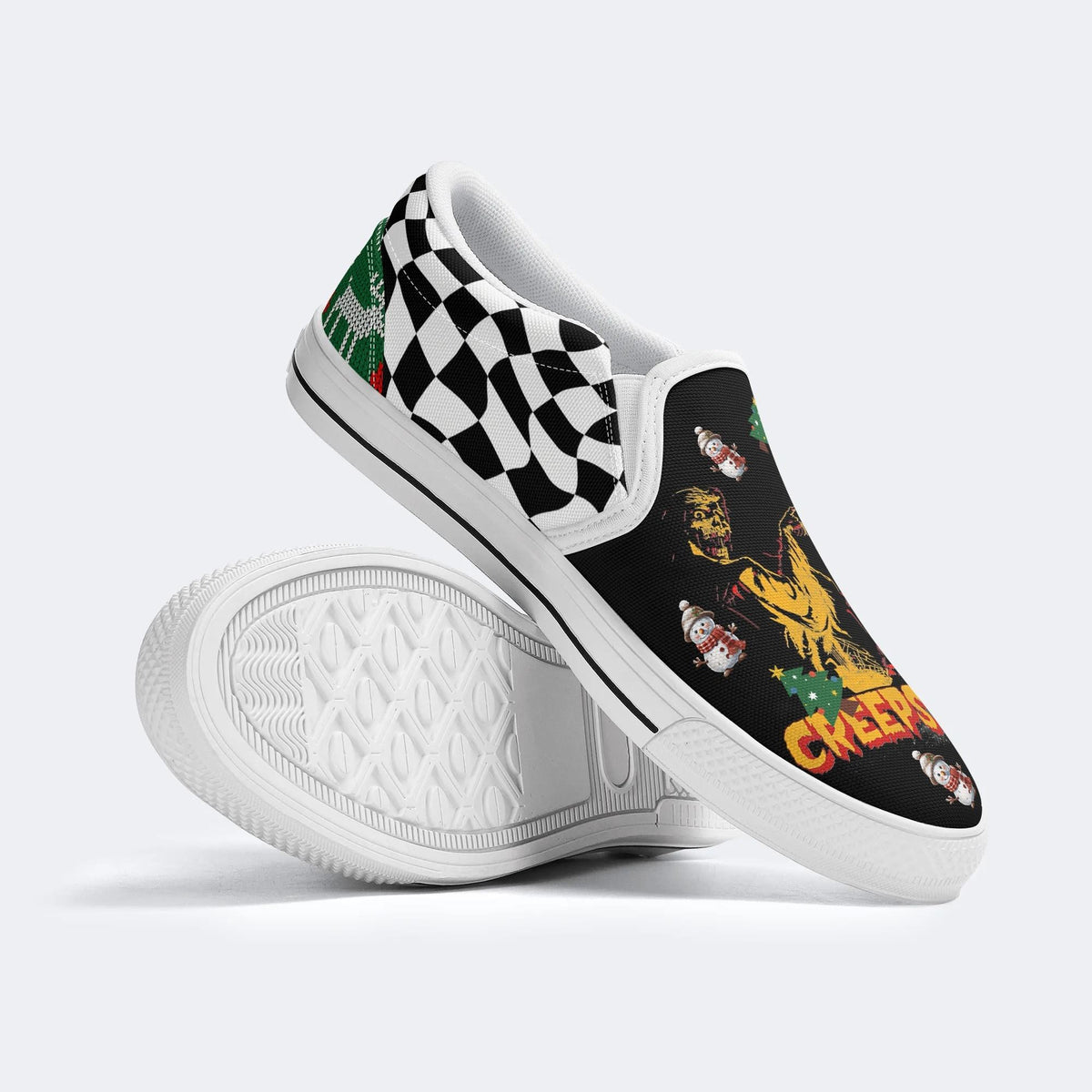 Horror Movie Vintage Graphic Print - Slip On Shoes