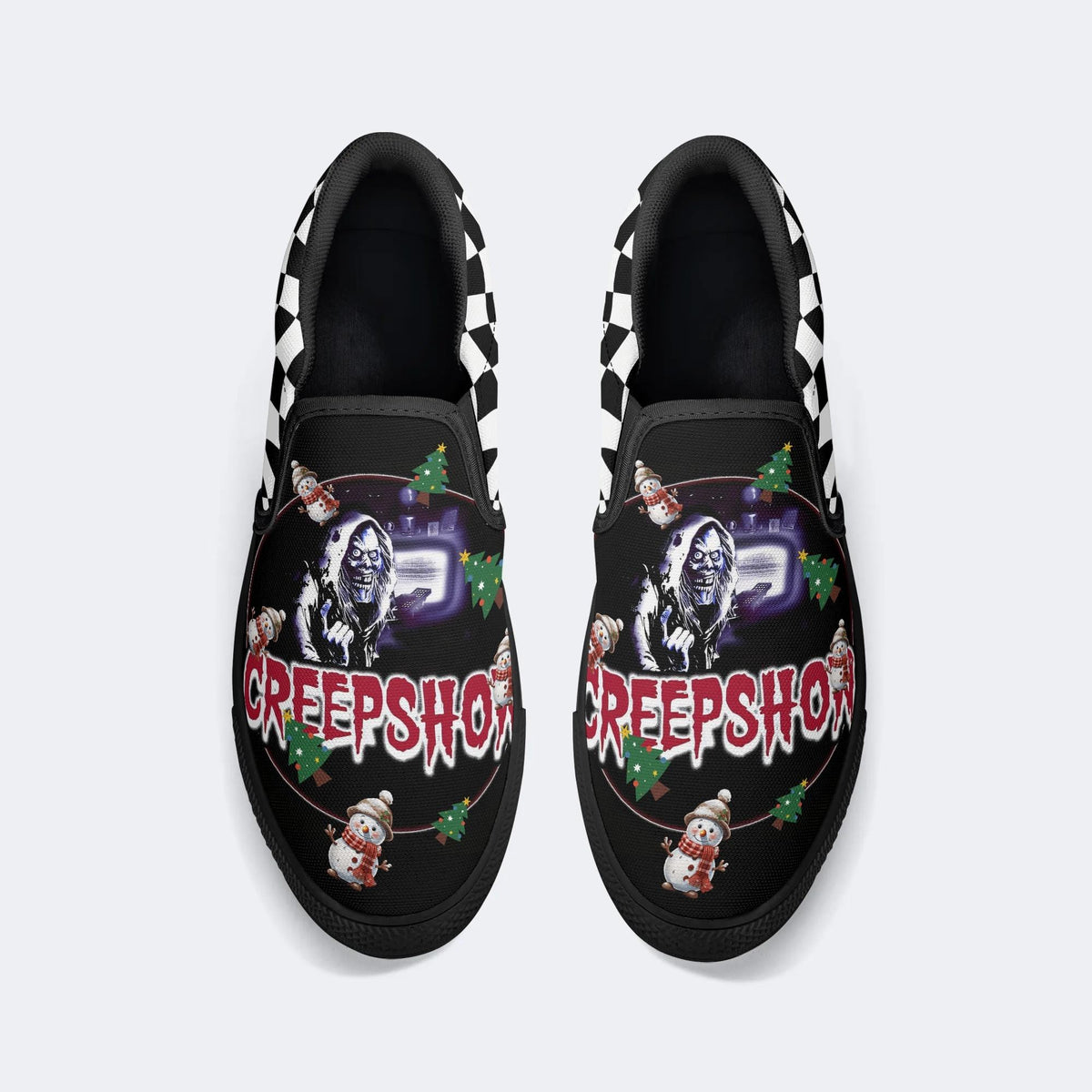 Horror Movie Vintage Graphic Print - Slip On Shoes