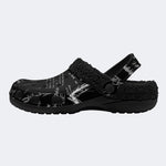 Gothic Scrawl Lettering - Fur Lined Slippers/Sandals