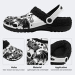 Gothic Crown Skull - Fur Lined Slippers/Sandals