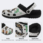 Death Skull Moth Print - Fur Lined Slippers/Sandals