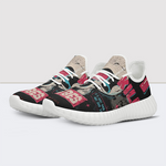 Skull&Letter Print Mesh Knit Sneakers