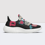 Skull&Letter Print Mesh Knit Sneakers