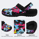 Colorful Graffiti Art - Fur Lined Slippers/Sandals