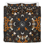 Boho Occult Moth Print - Three Piece Bedding Set