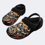 Death Moth Skull Dagger - Fur Lined Slippers/Sandals
