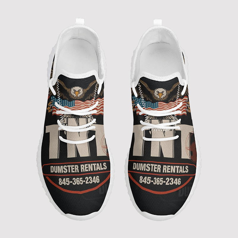 Eagle&Letter Graphic Print Mesh Knit Sneakers