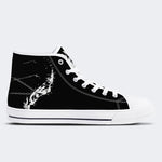 Unisex Schwarzer Metall Pinhead Druck - High Top Canvas