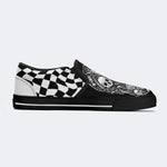 Unisex Death Skull Print - Slip On Shoes