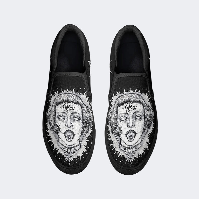 Unisex Horror Print - Slip On Shoes