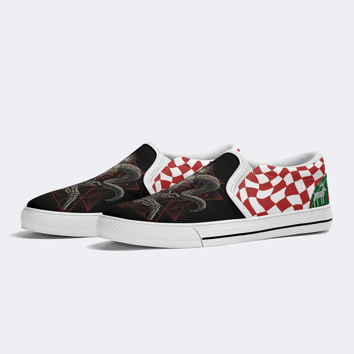 Demonic Baphomet Print - Slip On Shoes