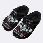 Surreal Death Moth Print - Fur Lined Slippers/Sandals