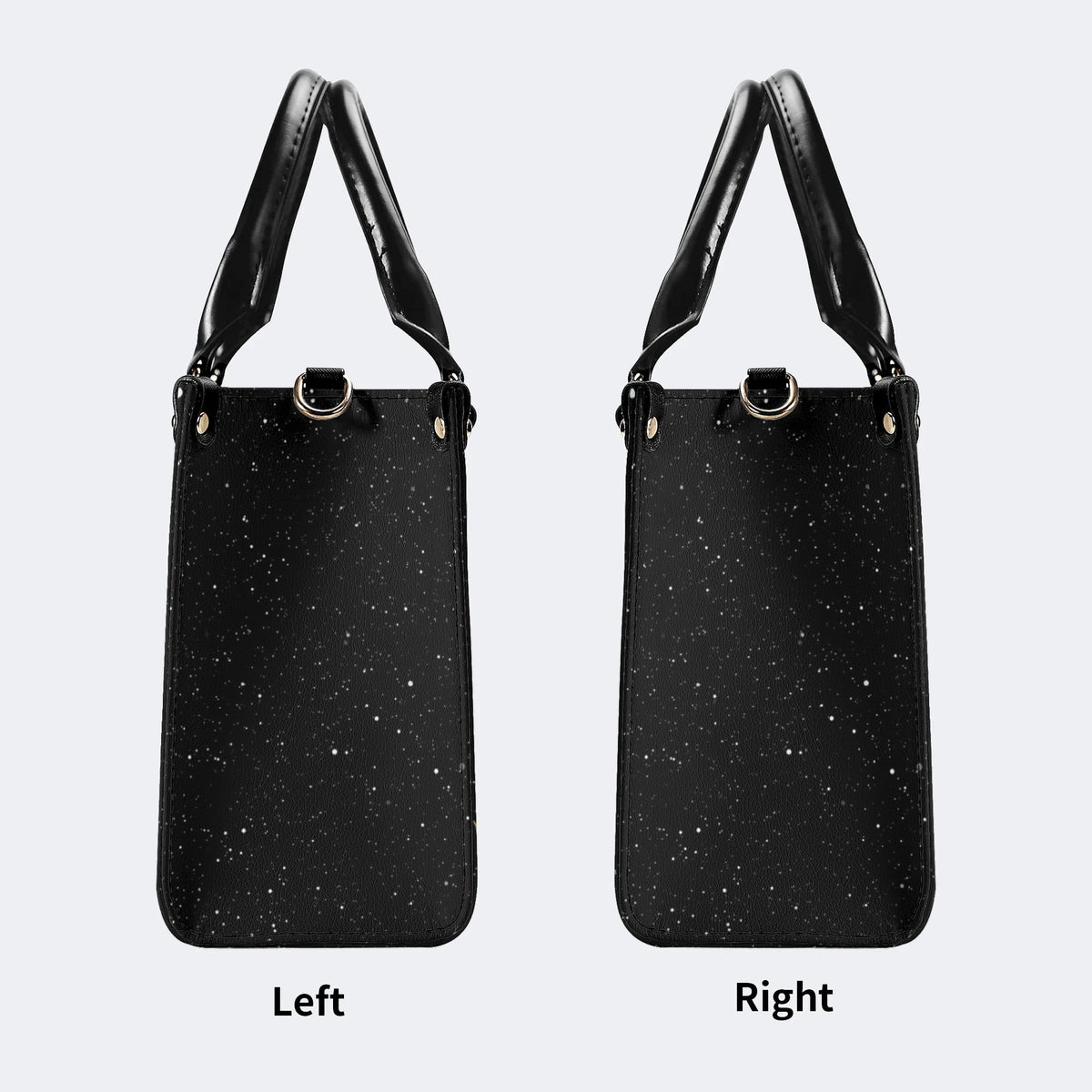 Starry Night Floral Moth Print - Leather Handbag