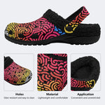 Maze Line Art - Fur Lined Slippers/Sandals