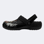 Eagle Skull Print - Fur Lined Slippers/Sandals