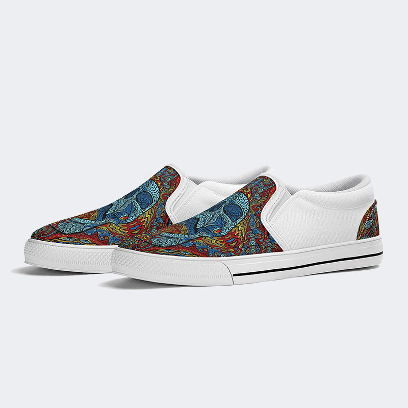 Unisex Skull Graffiti Art Print - Slip On Shoes