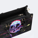 Distorted And Separated Skull - Leather Handbag