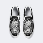 Unisex Moon&Leaf&Cat&Skull Print - Slip On Shoes