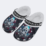 Skull&Flowers - Fur Lined Slippers/Sandals