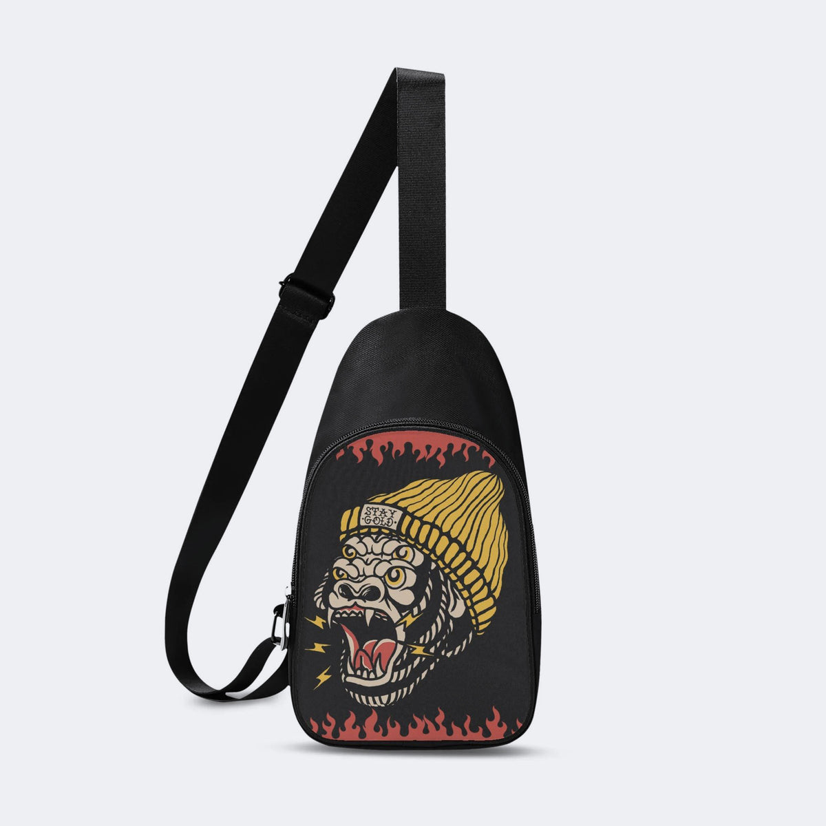 Fire Chimpanzees Print - Chest Bag