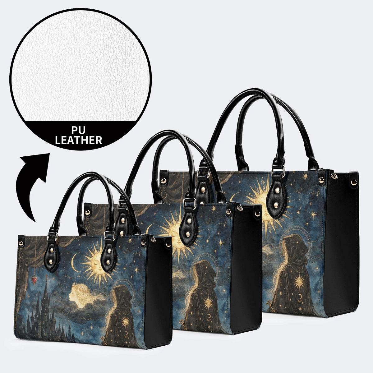 Star Moon Castle Figure Print Handbag Factory Direct Sales